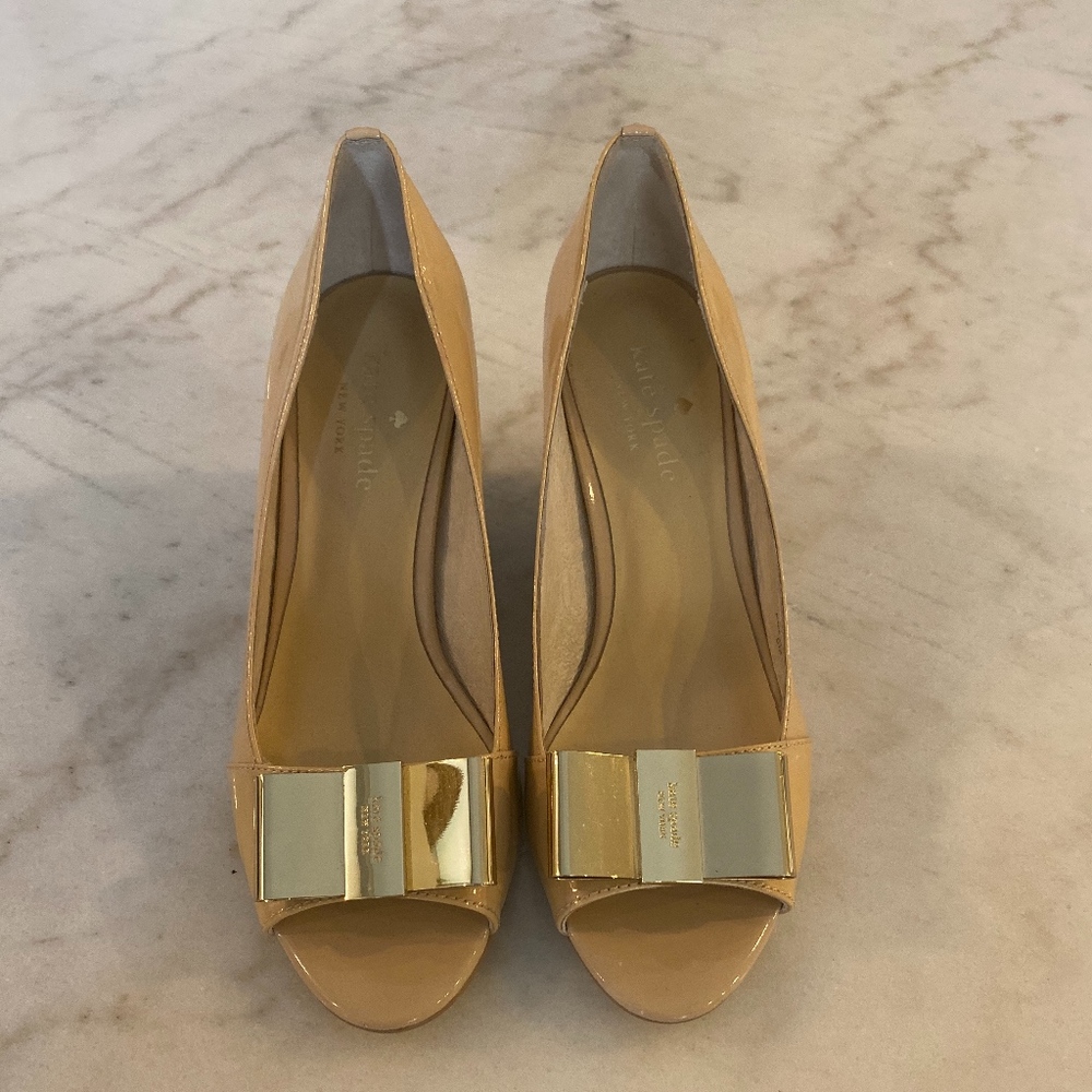 Kate Spade Nude Theresa Wedges